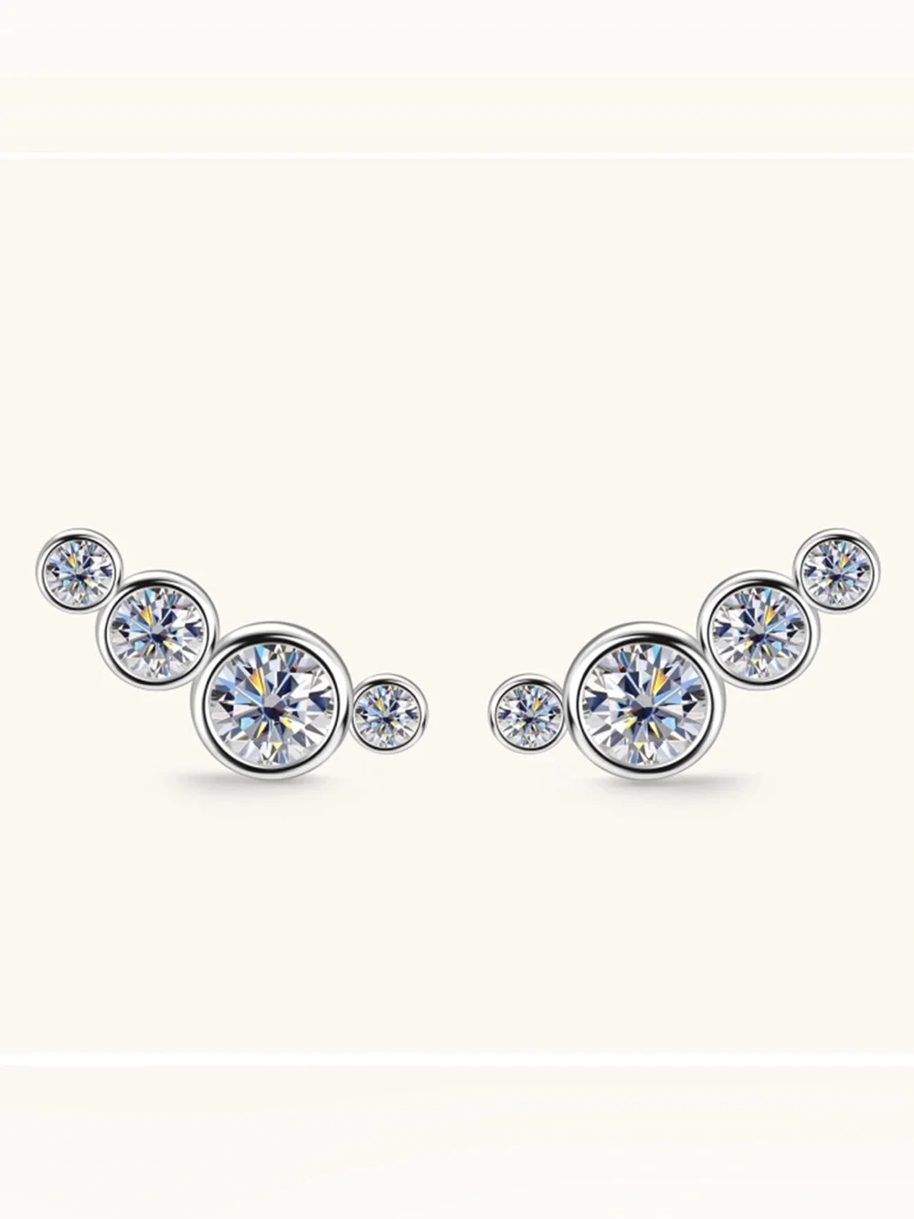 Moissanite 925 Sterling Silver Stud Earrings